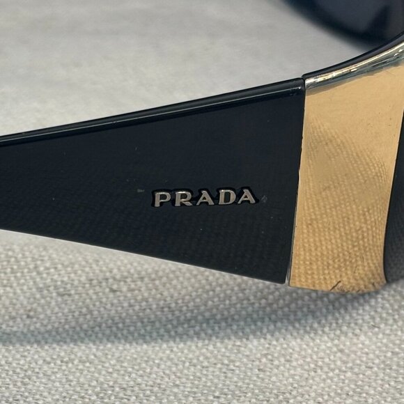 PRADA Women's Sunglasses - Black with Gold - SPR07G 610 15 1AB-1A1 - Picture 4 of 7